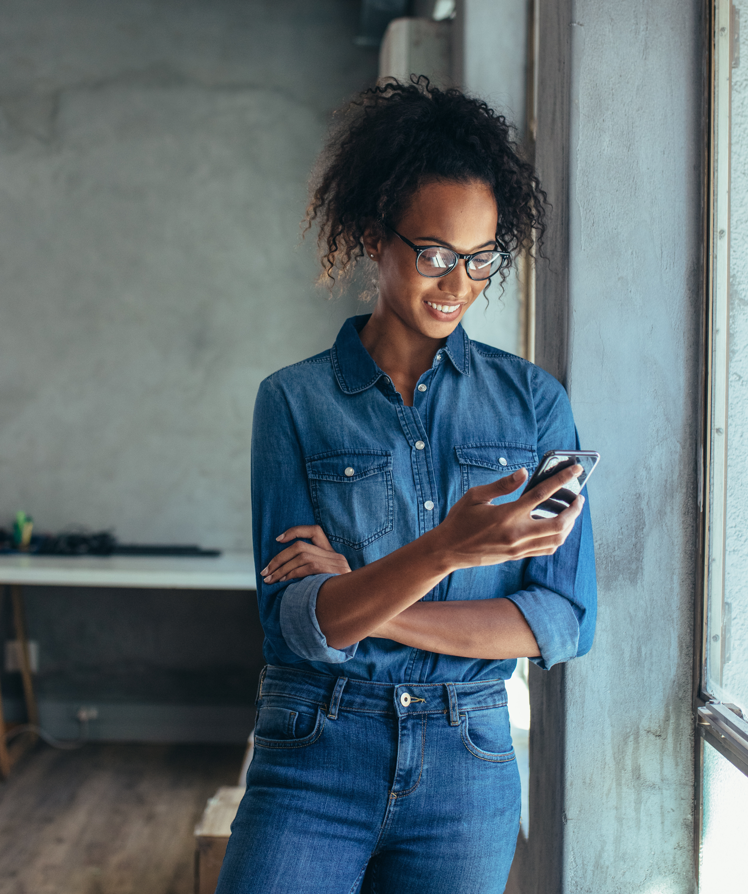 Business Woman on Mobile Device