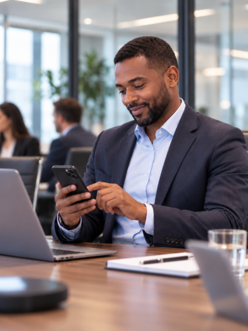 Focused Executive in a Modern Office